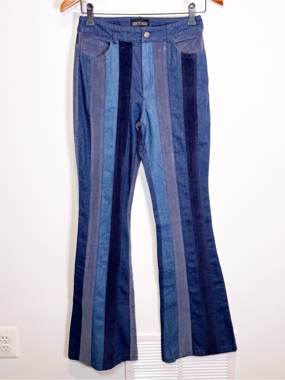 Current Mood The Peace Train Flare Jeans by Dolls Kill - Picture 1 of 8